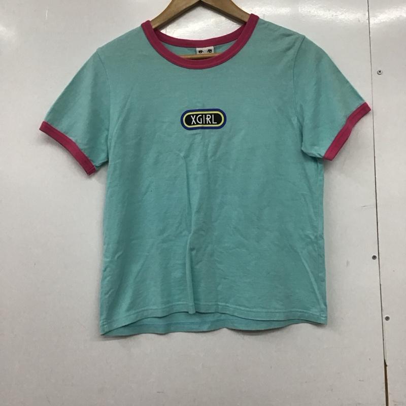 エックスガール X-girl Tシャツ 半袖 2 プリント 水色 / ライトブルー /  レディース USED 古着 中古 10146757
