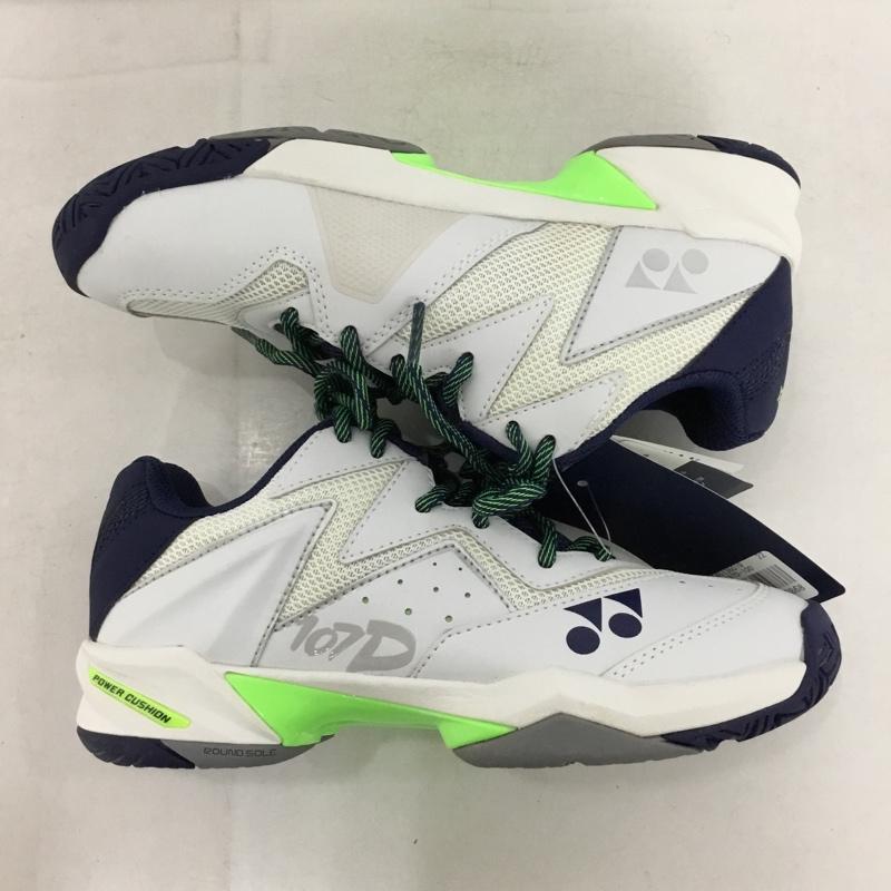 ヨネックス YONEX スニーカー スニーカー SHT107D テニスシューズ パワークッション 107D 22.5cm 箱有 22.5cm ロゴ、文字 白 / ホワイト / X 紺 / ネイビー / X 薄緑 / ライトグリーン /  レディース USED 古着 中古 10147967