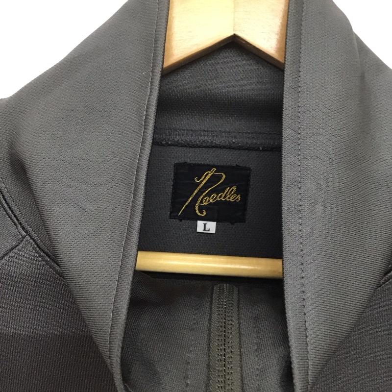 ニードルス Needles ジャケット、上着 ジャケット、ブレザー ジップアップジャケット ジャージ アウター スタンドカラー L ロゴ、文字 灰 / グレー /  メンズ USED 古着 中古 10142917