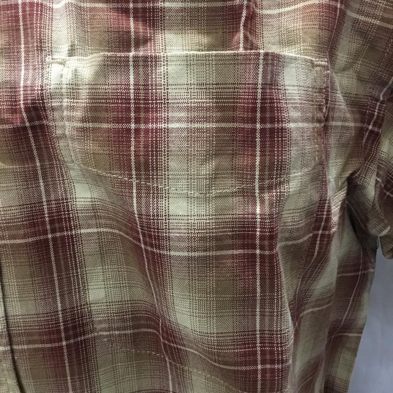 エディーバウアー Eddie Bauer シャツ、ブラウス 半袖 ボタンダウン M チェック 茶 / ブラウン / X ベージュ / ベージュ /  メンズ USED 古着 中古 10111588