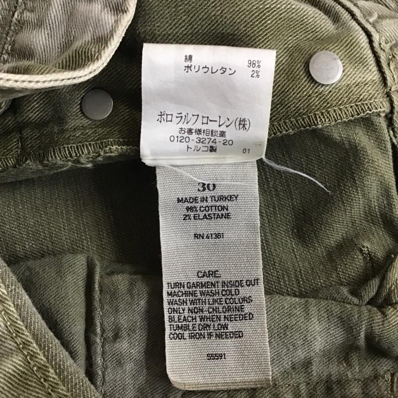 ポロラルフローレン POLO RALPH LAUREN パンツ デニム、ジーンズ デニムパンツ スリムパンツ ストレッチパンツ ジーンズ 30インチ ダメージ加工 カーキ / カーキ /  メンズ USED 古着 中古 10118438