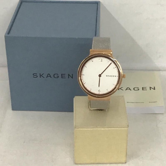 スカーゲン SKAGEN 腕時計 アナログ（クォーツ式） SKW2616 箱有 ロゴ、文字 銀 / シルバー / X 金 / ゴールド /  レディース USED 古着 中古 10134073