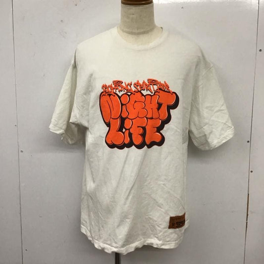 ナインティナインティ 9090 カットソー 半袖 半袖カットソー プリントTシャツ クルーネックカットソー XL プリント 白 / ホワイト /  メンズ USED 古着 中古 10112704