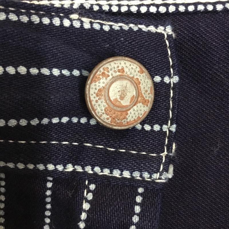 シュガーケーン SUGAR CANE パンツ デニム、ジーンズ デニムジーンズ ワイドパンツ ストレートパンツ ストライプパンツ 30インチ ストライプ 紺 / ネイビー /  メンズ USED 古着 中古 10113867