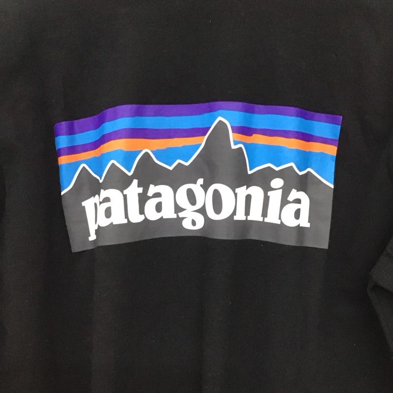 パタゴニア patagonia カットソー 長袖 長袖カットソー プリントカットソー クルーネック S ロゴ、文字 黒 / ブラック /  メンズ USED 古着 中古 10148240