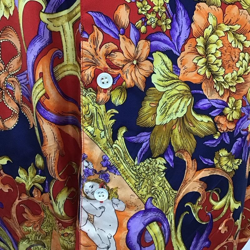 ヴェルサーチ VERSACE シャツ、ブラウス 半袖 08304255 V2 シルク 開襟 オープンカラー M 総柄 マルチカラー / マルチカラー /  メンズ USED 古着 中古 10120188