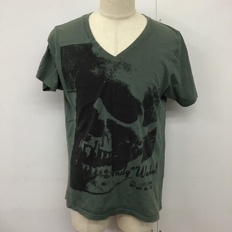 ヒステリックグラマー HYSTERIC GLAMOUR Tシャツ 半袖 半袖カットソー プリントTシャツ Vネックカットソー L プリント 緑 / グリーン /  メンズ USED 古着 中古 10124351