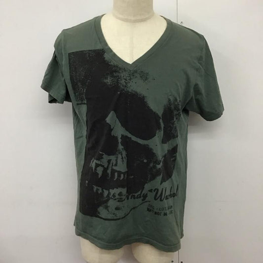 ヒステリックグラマー HYSTERIC GLAMOUR Tシャツ 半袖 半袖カットソー プリントTシャツ Vネックカットソー L プリント 緑 / グリーン /  メンズ USED 古着 中古 10124351