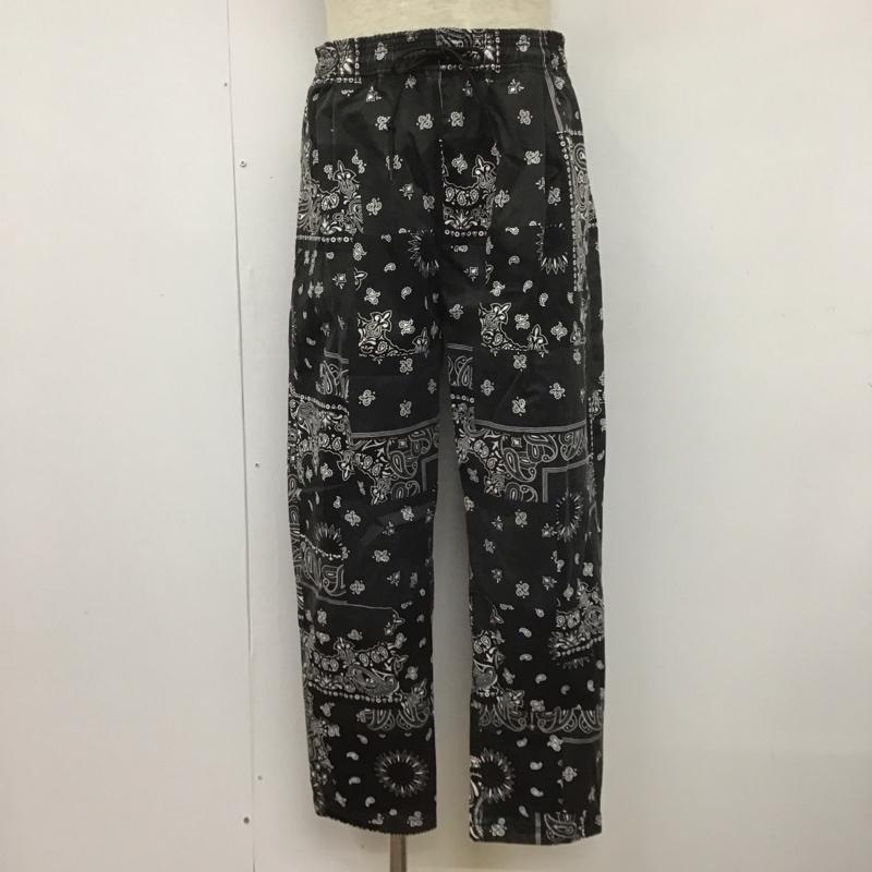 フリークスストア FREAK S STORE パンツ ワークパンツ、ペインターパンツ 203-1410 イージーパンツ カジュアルパンツ ワイドパンツ ウエストゴム L 総柄 X バンダナ柄 黒 / ブラック / X 白 / ホワイト /  メンズ USED 古着 中古 10107223