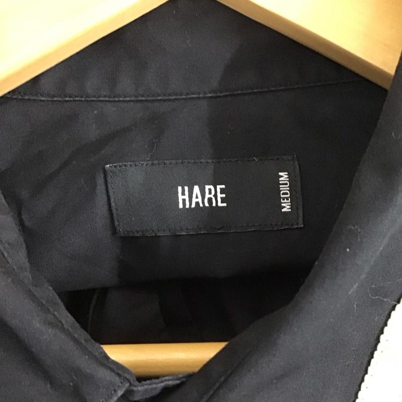 ハレ HARE シャツ、ブラウス 半袖 HA020101TR パイピングBIGシャツ M 無地 黒 / ブラック /  メンズ USED 古着 中古 10129127