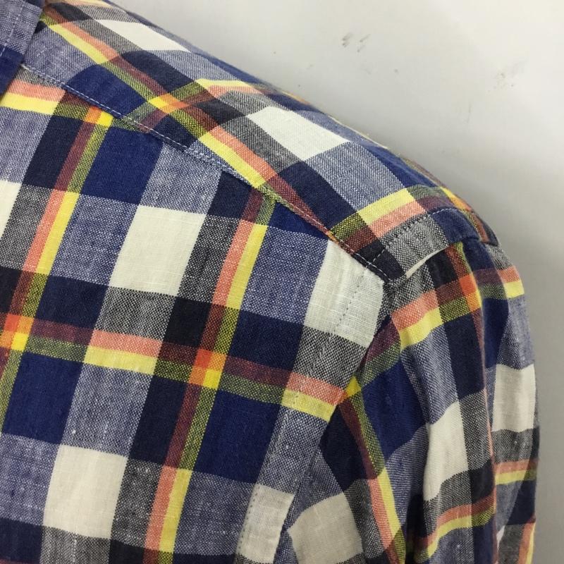 バーバリーブラックレーベル BURBERRY BLACK LABEL シャツ、ブラウス 長袖 D1M04-803-28 チェック リネン 麻 3 ワンポイント マルチカラー / マルチカラー /  メンズ USED 古着 中古 10119750