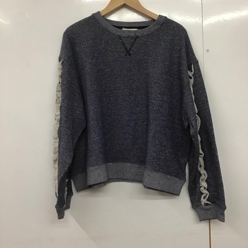 ニコアンド niko and... トレーナー 長袖 NKN52618TO スウェット 袖フリル FREE 無地 紺 / ネイビー /  レディース USED 古着 中古 10144092