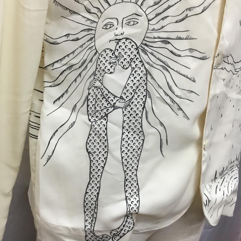 マリーンセル MARINE SERRE シャツ、ブラウス 長袖 長袖シャツ カラーシャツ 長袖カットソー プリントシャツ XS プリント オフホワイト / オフホワイト /  メンズ USED 古着 中古 10111920