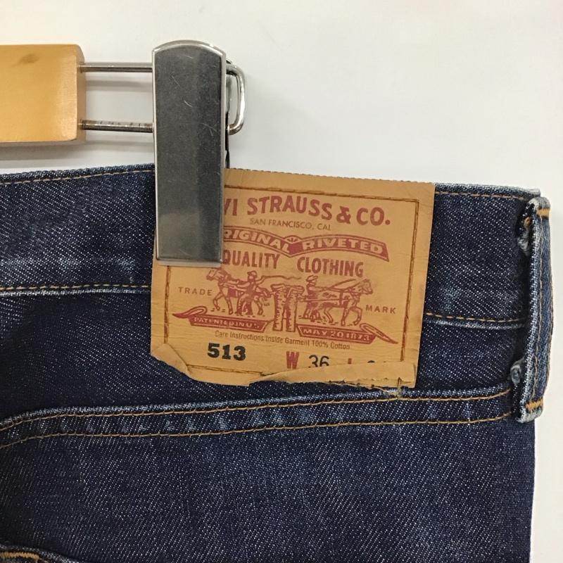 リーバイス Levi s パンツ デニム、ジーンズ 513-03 ジーパン W36 ボタンフライ 36インチ 無地 インディゴ / インディゴ /  メンズ USED 古着 中古 10123523