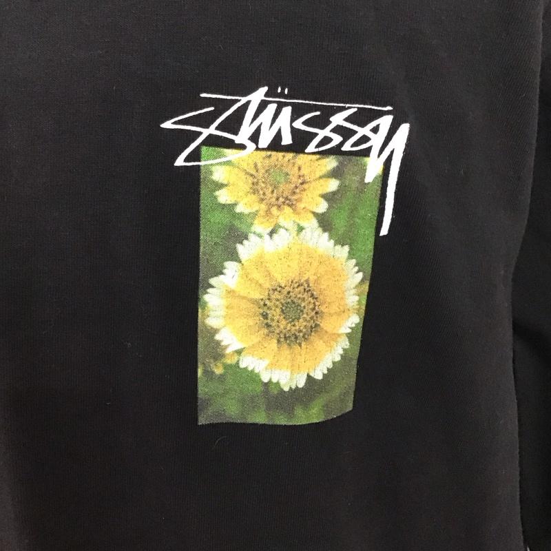 ステューシー STUSSY カットソー 長袖 長袖カットソー プリントカットソー クルーネック L プリント 黒 / ブラック /  メンズ USED 古着 中古 10126191