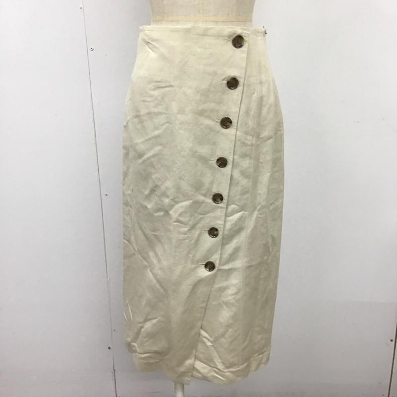 ミラオーウェン Mila Owen スカート ひざ丈スカート 09wfs192010 リネン 0 無地 アイボリー / アイボリー /  レディース USED 古着 中古 10106447