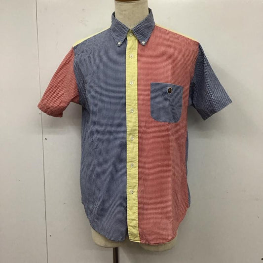 アベイシングエイプ A BATHING APE シャツ、ブラウス 半袖 ボタンダウンシャツ L チェック マルチカラー / マルチカラー /  メンズ USED 古着 中古 10117207