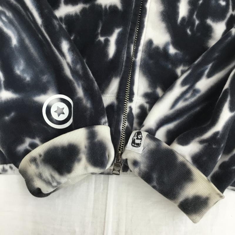 アベイシングエイプ A BATHING APE パーカー 長袖 001ZPF301019X タイダイ　シャークパーカー XL  黒 / ブラック / X 白 / ホワイト /  メンズ USED 古着 中古 10142323