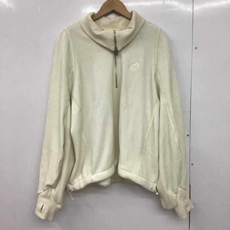 アディダス adidas トレーナー 長袖 ハーフジップ L 無地 オフホワイト / オフホワイト /  レディース USED 古着 中古 10147240