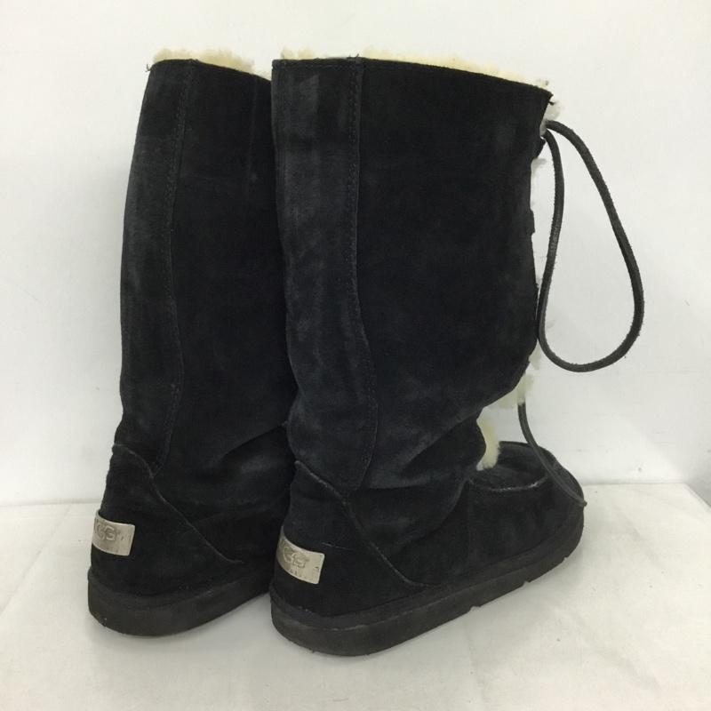 アグ UGG ブーツ 一般 5190 ムートン レースアップ 24cm 24.0cm ロゴ、文字 黒 / ブラック /  レディース USED 古着 中古 10144425