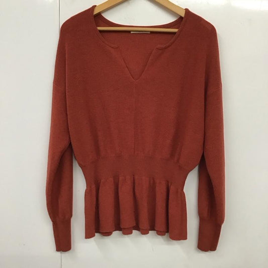 フリークスストア FREAK S STORE ニット、セーター 長袖 173-3309 ペプラムニット キーネック FREE 無地 赤 / レッド /  レディース USED 古着 中古 10119578