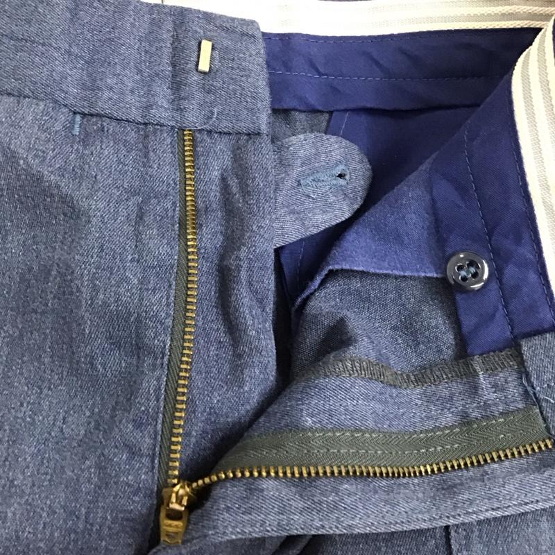 古着 USED パンツ スラックス スラックスパンツ ワイドパンツ カジュアルパンツ 32インチ 無地 青 / ブルー /  メンズ USED 古着 中古 10123586