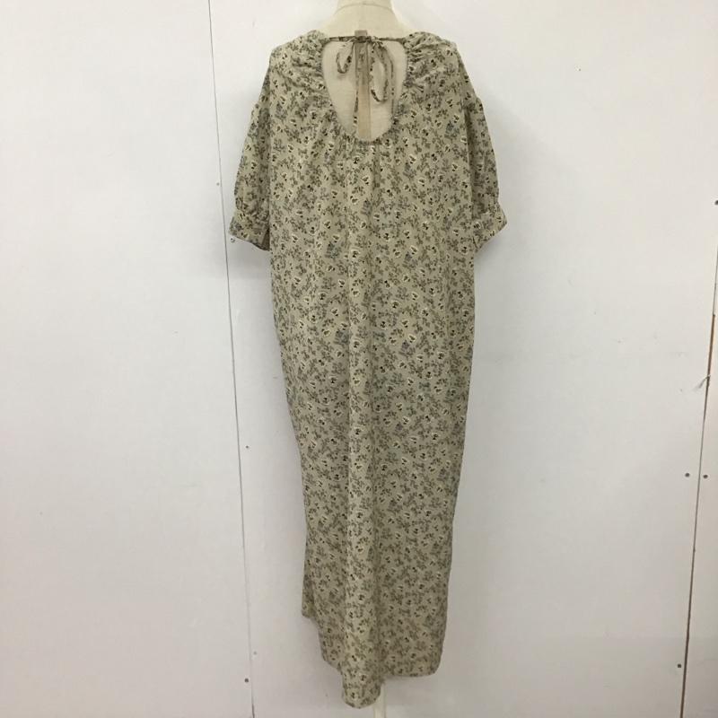 アイテムズ アーバンリサーチ ITEMS URBAN RESEARCH ワンピース ロングスカート IT15-26A010 バックデザインプリントワンピース 半袖 FREE 花柄 ベージュ / ベージュ /  レディース USED 古着 中古 10116475