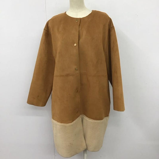 ザラ ZARA ジャケット、上着 ジャケット、ブレザー 長袖ジャケット アウター 前ボタン ノーカラー XL 無地 茶 / ブラウン /  レディース USED 古着 中古 10126108