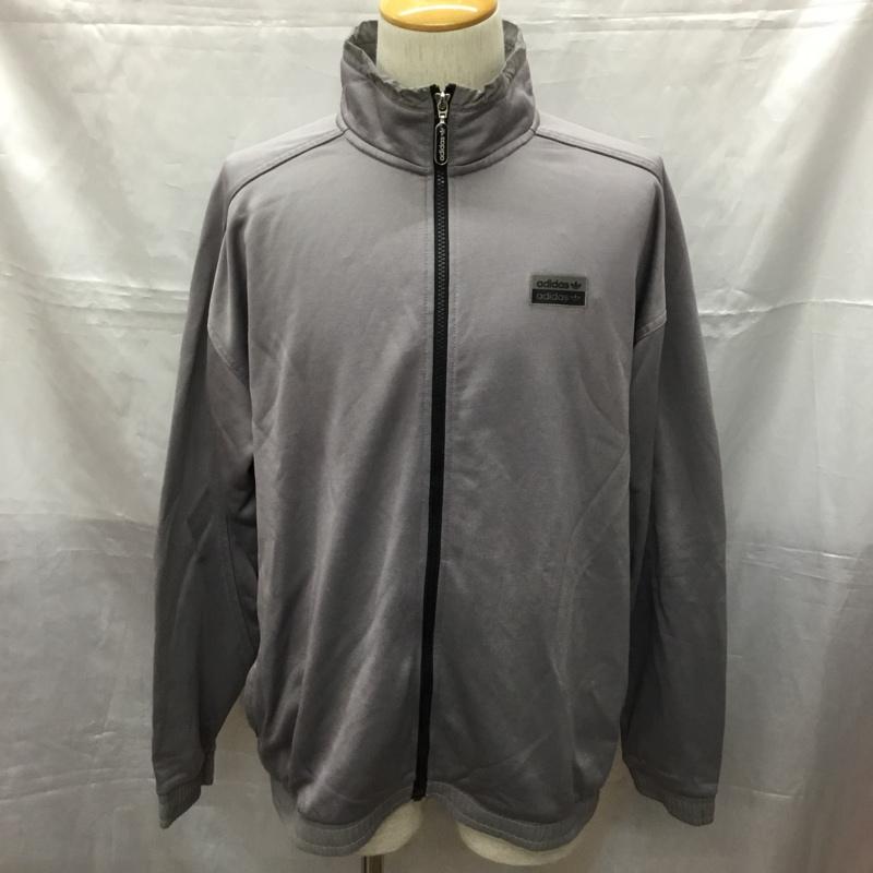 アディダス adidas ジャケット、上着 ジャンパー、ブルゾン gn3288 スポーツウェアー ジップアップジャケット ジャージ L ロゴ、文字 灰 / グレー /  メンズ USED 古着 中古 10114160