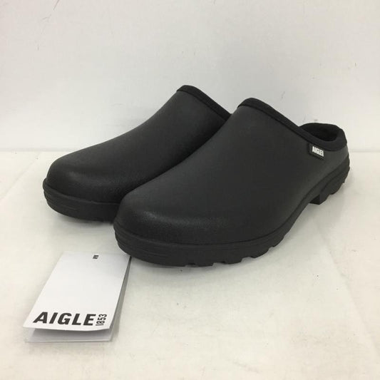 エーグル AIGLE カジュアルシューズ カジュアルシューズ ラバークロッグ ZZHNA86 レインシューズ 41 ロゴ、文字 黒 / ブラック /  メンズ USED 古着 中古 10142723