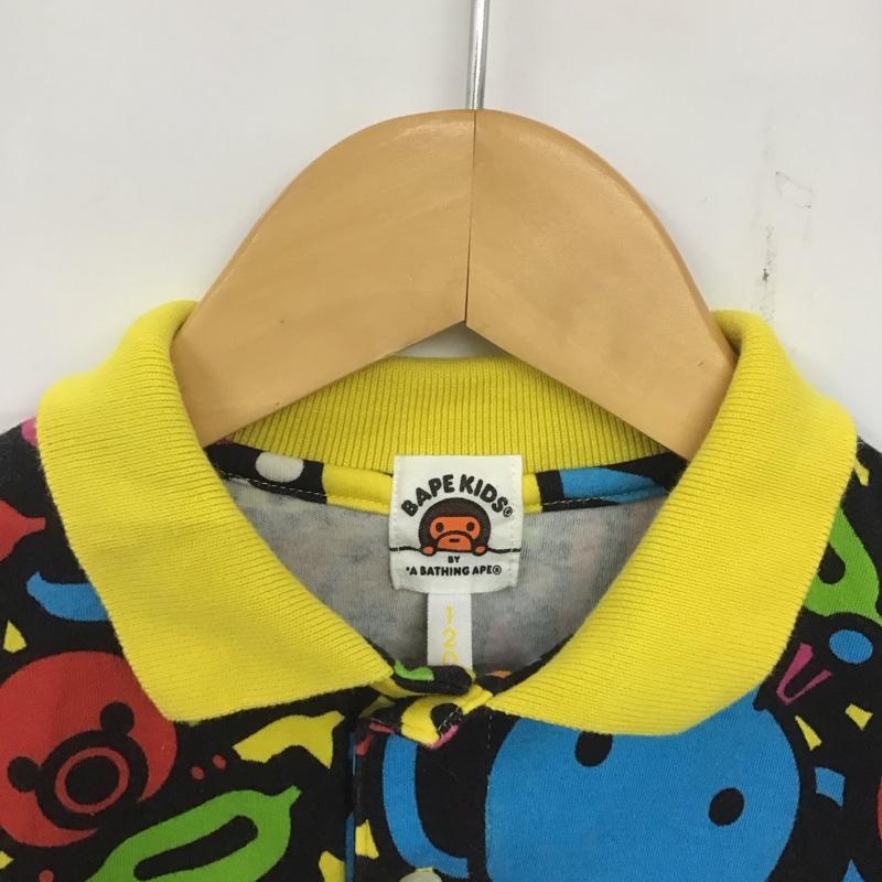 アベイシングエイプ A BATHING APE ポロシャツ 半袖 BAPE KIDS 120cm 総柄 マルチカラー / マルチカラー /  ボーイズ USED 古着 中古 10134556