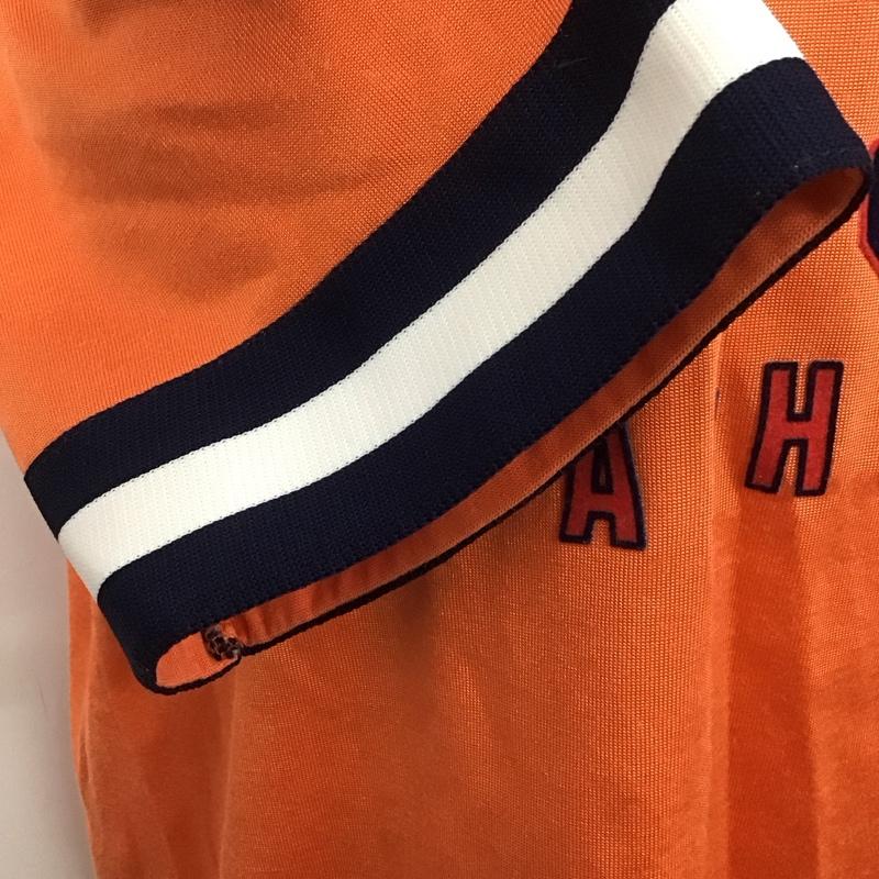 トミーヒルフィガー TOMMY HILFIGER Tシャツ 半袖 Vネック L ロゴ、文字 橙 / オレンジ /  メンズ USED 古着 中古 10108187