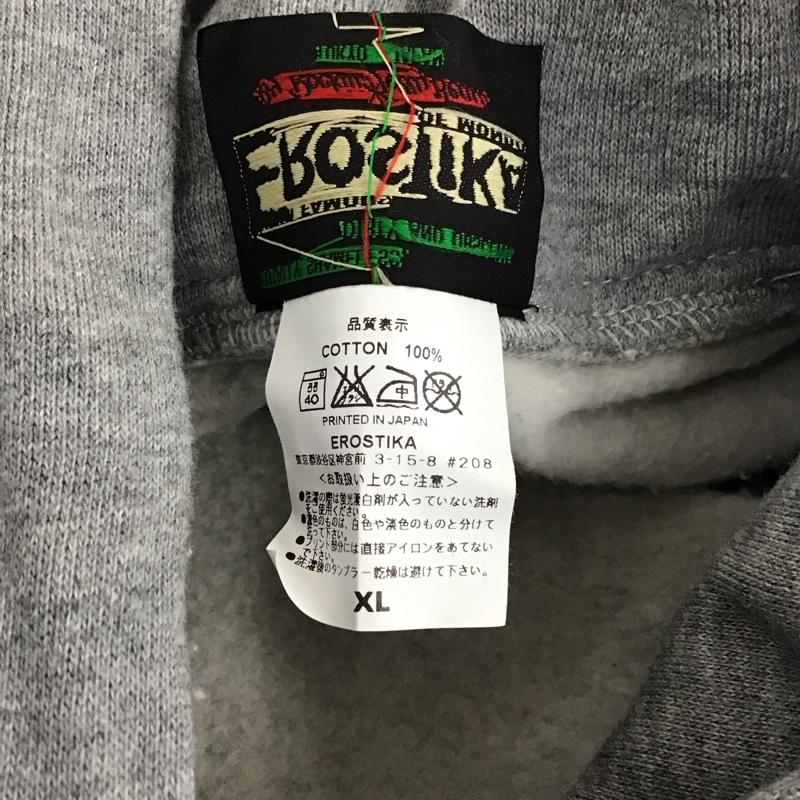 エロスティカ EROSTiKA パーカー 長袖 XL ロゴ、文字 灰 / グレー /  メンズ USED 古着 中古 10123417