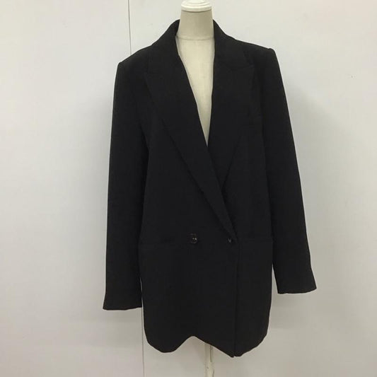 ザラ ZARA ジャケット、上着 ジャケット、ブレザー カジュアルジャケット アウター ロングジャケット L 無地 黒 / ブラック /  レディース USED 古着 中古 10111158