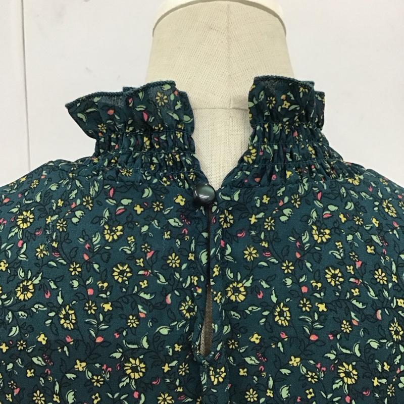 エヘカソポ ehka sopo ワンピース ロングスカート 1103686 スタンドネック 長袖 M 花柄 緑 / グリーン /  レディース USED 古着 中古 10122464