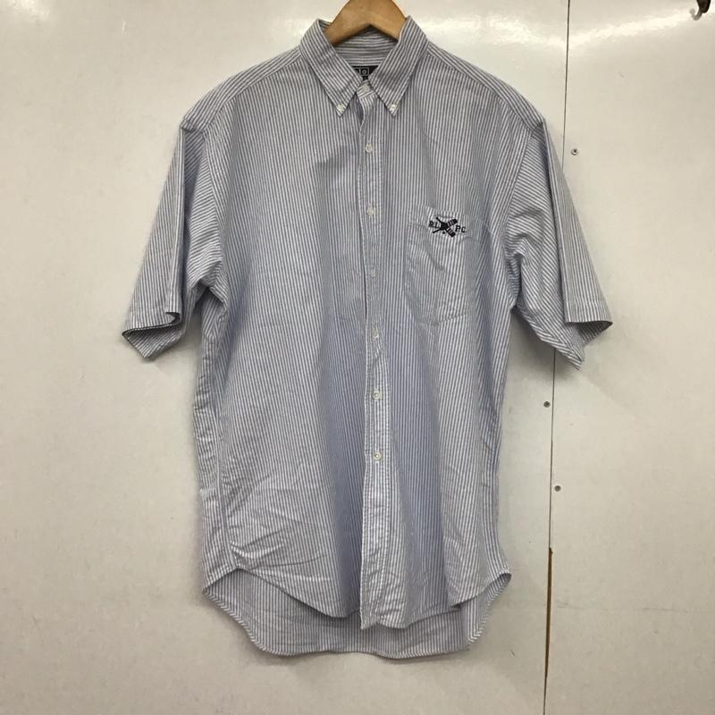 ポロバイラルフローレン Polo by RALPH LAUREN シャツ、ブラウス 半袖 半袖シャツ プリントシャツ ポケットシャツ L ロゴ、文字 白 / ホワイト / X 水色 / ライトブルー /  メンズ USED 古着 中古 10141244