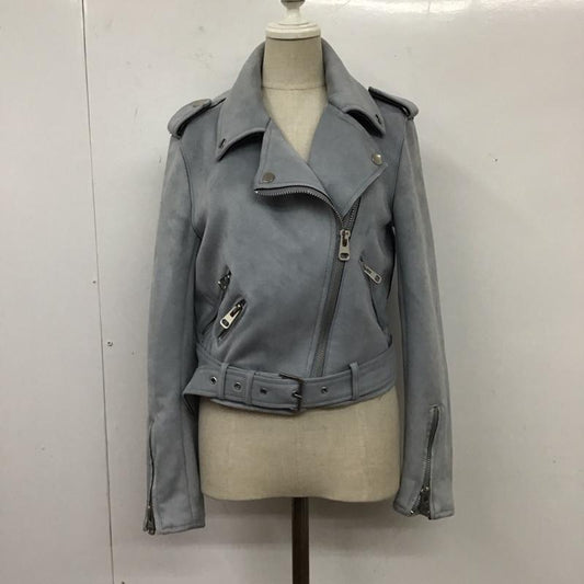 ザラ ZARA ジャケット、上着 ジャンパー、ブルゾン ジップアップジャケット ライダースジャケット アウター S 無地 灰 / グレー /  レディース USED 古着 中古 10118596