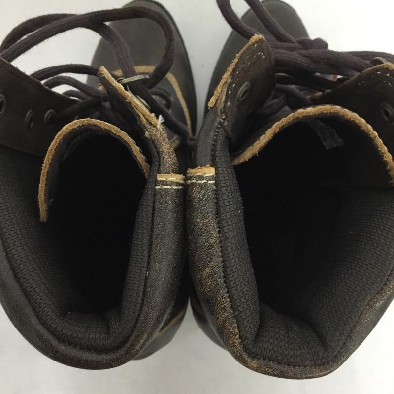 ティンバーランド Timberland ブーツ ショートブーツ 63644 レースアップ ヒール レザー 5.5M ワンポイント ダークブラウン / ダークブラウン /  レディース USED 古着 中古 10145619