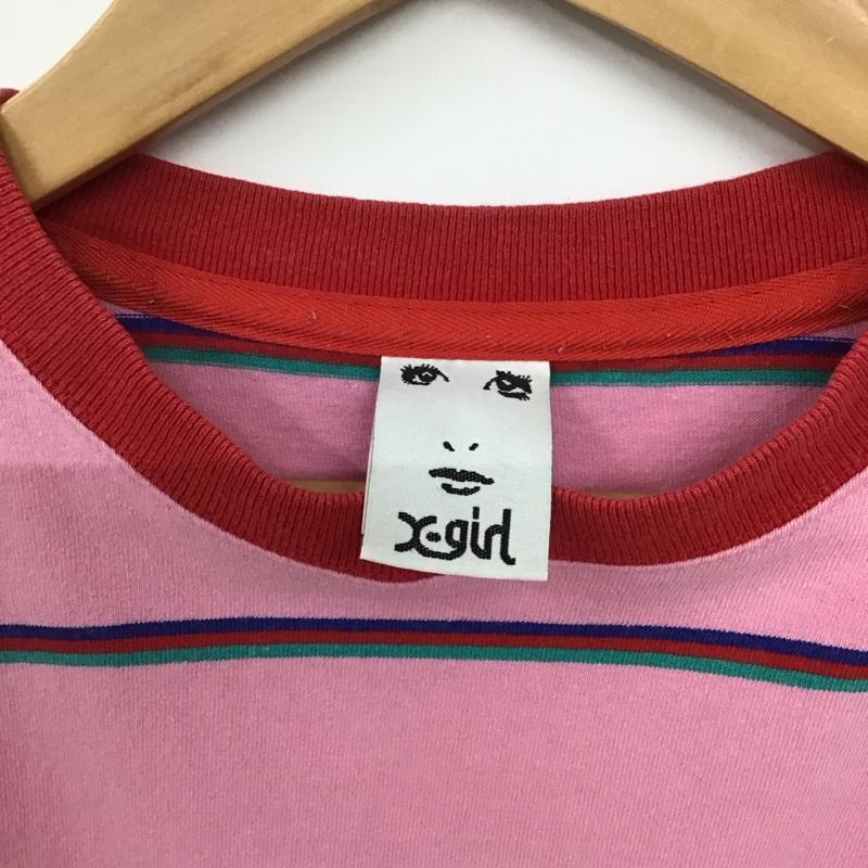 エックスガール X-girl Tシャツ 半袖 05181301 ボーダービッグTシャツ 2 ボーダー柄 マルチカラー / マルチカラー /  レディース USED 古着 中古 10133692