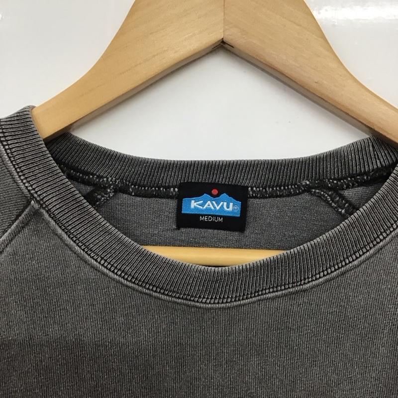 カブー KAVU カットソー 長袖 長袖カットソー プリントカットソー クルーネック ラグラン M ロゴ、文字 灰 / グレー /  メンズ USED 古着 中古 10132290