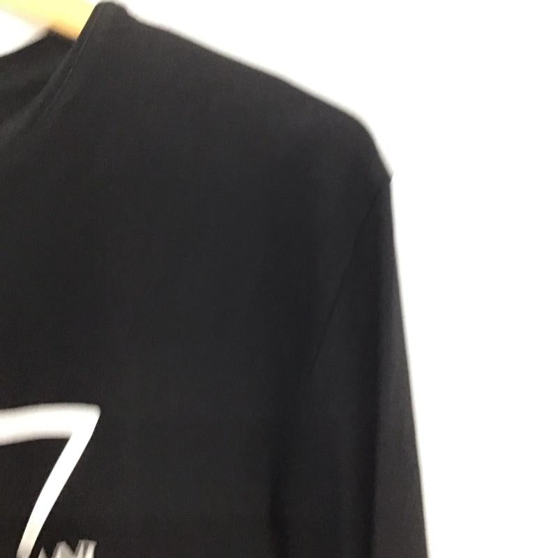 エンポリオアルマーニ EMPORIO ARMANI カットソー 長袖 長袖カットソー プリントカットソー クルーネック L ロゴ、文字 黒 / ブラック /  メンズ USED 古着 中古 10136158