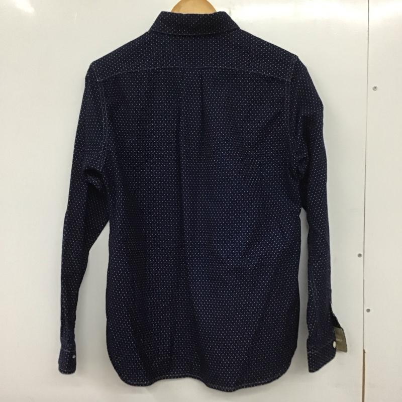 ヒューストン HOUSTON シャツ、ブラウス 長袖 長袖シャツ ドットシャツ カラーシャツ M ドット 紺 / ネイビー /  メンズ USED 古着 中古 10139298