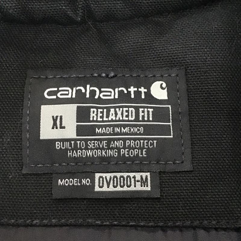 カーハート Carhartt ベスト ベスト ジップアップベスト ノースリーブカットソー アウター XL ロゴ、文字 ダークグレー / ダークグレー /  メンズ USED 古着 中古 10150663