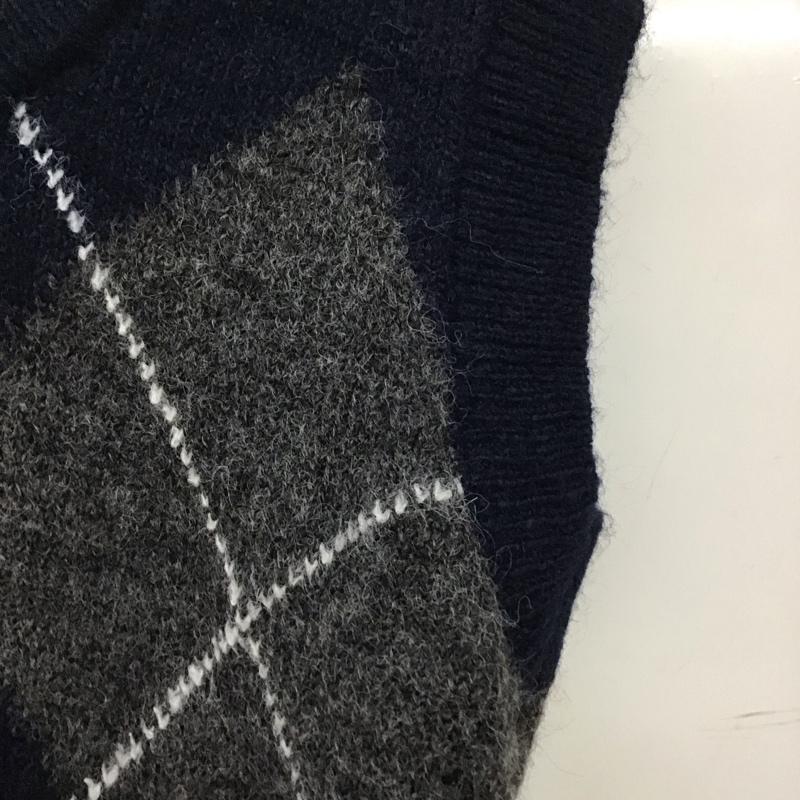 ザラ ZARA ベスト ベスト ニットベスト ノースリーブカットソー プルオーバー M プリント 紺 / ネイビー /  レディース USED 古着 中古 10145171