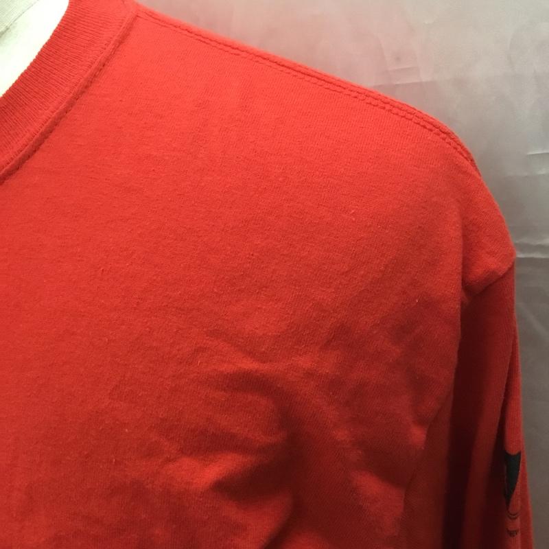 エーアイイー AIE Tシャツ 長袖 ロンT バックプリント M ロゴ、文字 赤 / レッド /  メンズ USED 古着 中古 10112372