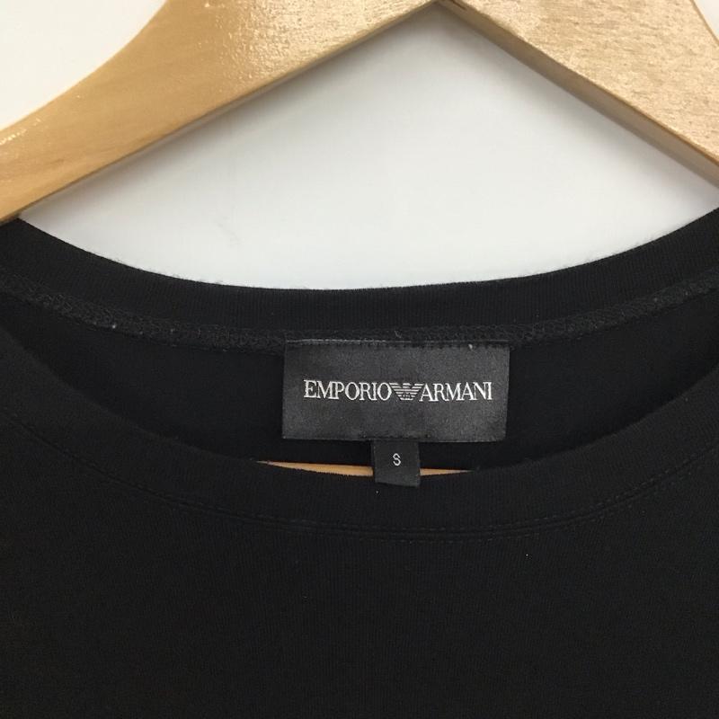 エンポリオアルマーニ EMPORIO ARMANI Tシャツ 半袖 半袖カットソー プリントTシャツ クルーネックカットソー S ロゴ、文字 黒 / ブラック /  メンズ USED 古着 中古 10136163