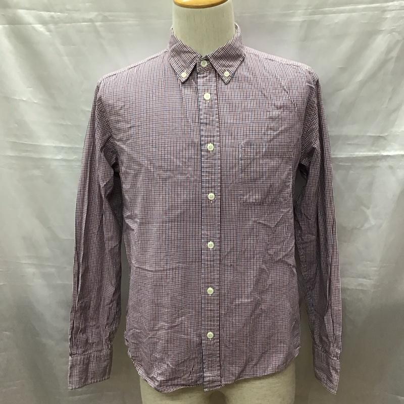 グローバルワーク GLOBAL WORK シャツ、ブラウス 長袖 GW021188SB ボタンダウン L チェック 白 / ホワイト / X 赤 / レッド / X 紺 / ネイビー /  メンズ USED 古着 中古 10116838