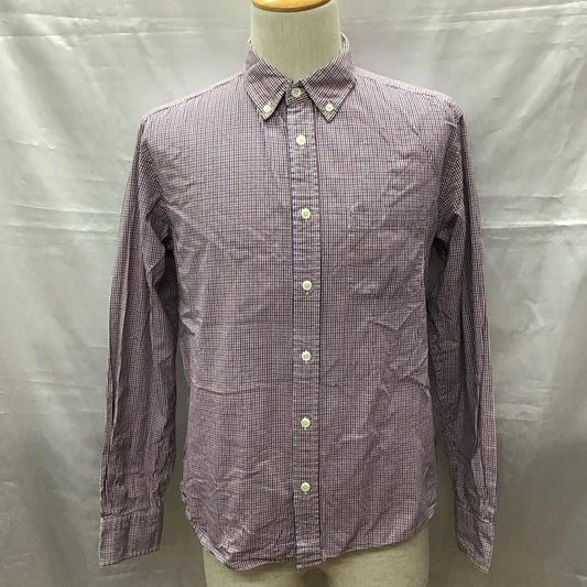 グローバルワーク GLOBAL WORK シャツ、ブラウス 長袖 GW021188SB ボタンダウン L チェック 白 / ホワイト / X 赤 / レッド / X 紺 / ネイビー /  メンズ USED 古着 中古 10116838