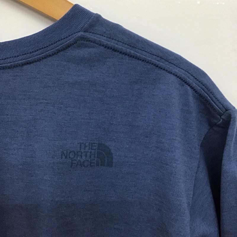 ザノースフェイス THE NORTH FACE Tシャツ 半袖 半袖カットソー プリントTシャツ クルーネックカットソー L ロゴ、文字 青 / ブルー /  メンズ USED 古着 中古 10150286