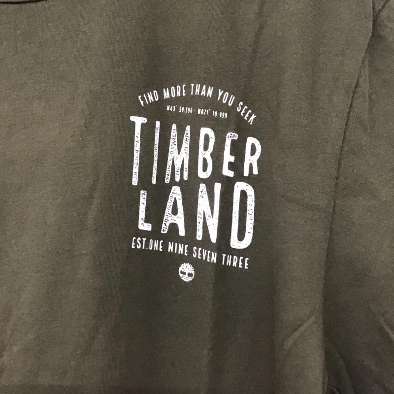 ティンバーランド Timberland Tシャツ 半袖 半袖カットソー プリントTシャツ クルーネックカットソー L ロゴ、文字 カーキ / カーキ /  メンズ USED 古着 中古 10141874
